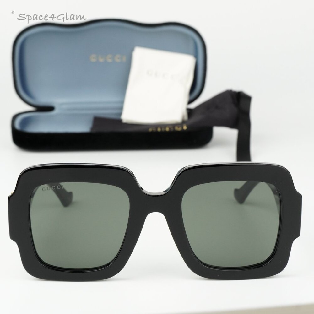 Gucci Women Sunglasses Black Grey Square GG1547S 001 BRAND NEW - Picture 3 of 8
